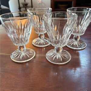 Vintage Hazel-Atlas Starlight Stemmed Water Glasses 4 1/2 inch, Set of 4